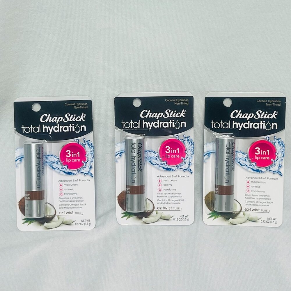 Chapstick Total Hydration Soothing Coconut 3 Pack Three Pack
